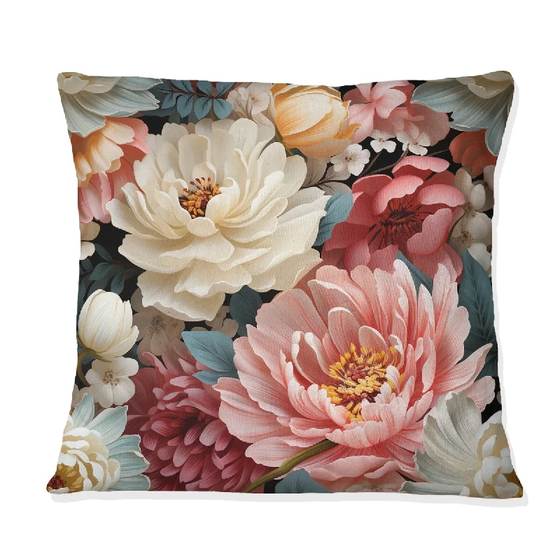 Designart "Mulitcolor Bohemian Rhapsody Floral Pattern III" Floral Printed Throw Pillow