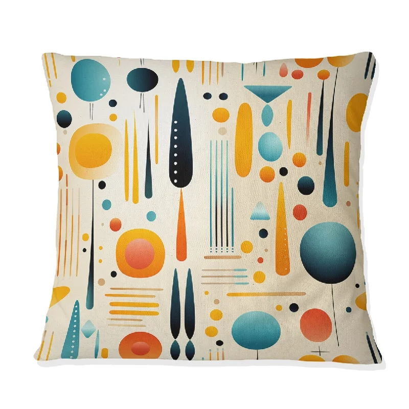 Designart "Multiclor Mid Century Geometric Pattern II" Geometric Printed Throw Pillow