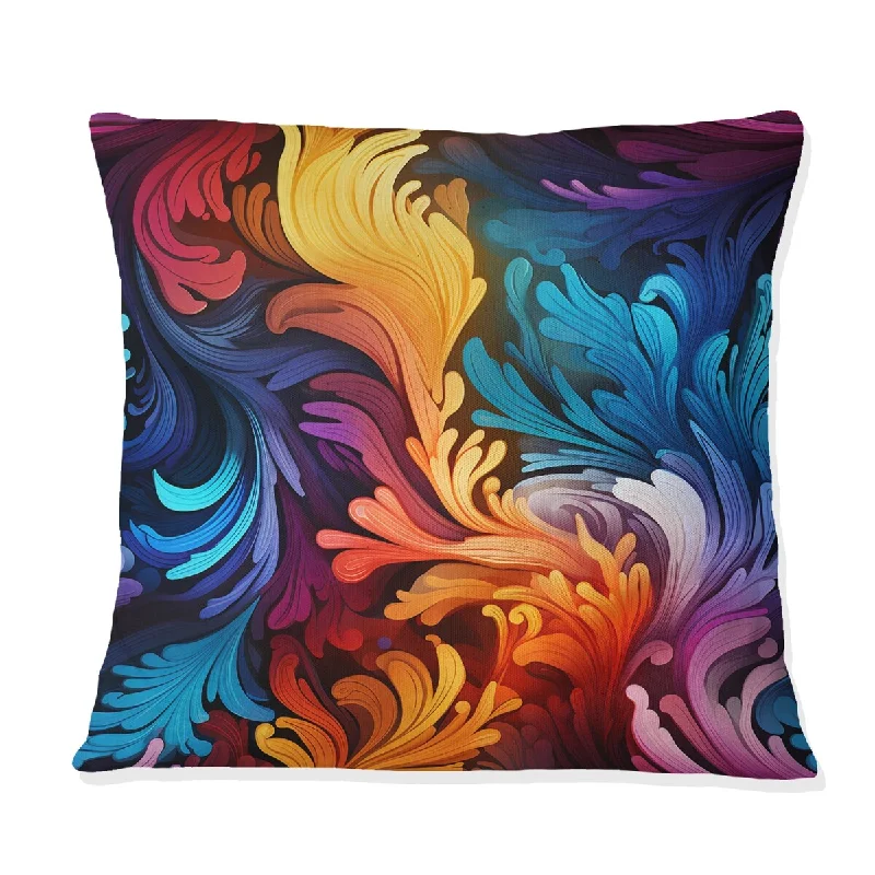 Designart "Popart Psychedelic Swirls II" Abstract Printed Throw Pillow