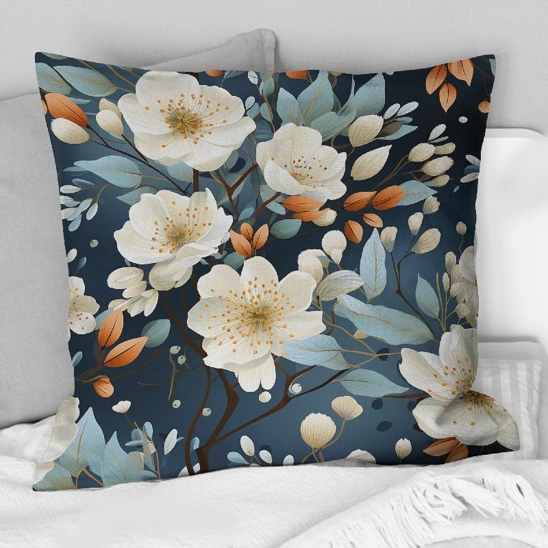 Designart "Serene Floral Pattern III" Floral Printed Throw Pillow