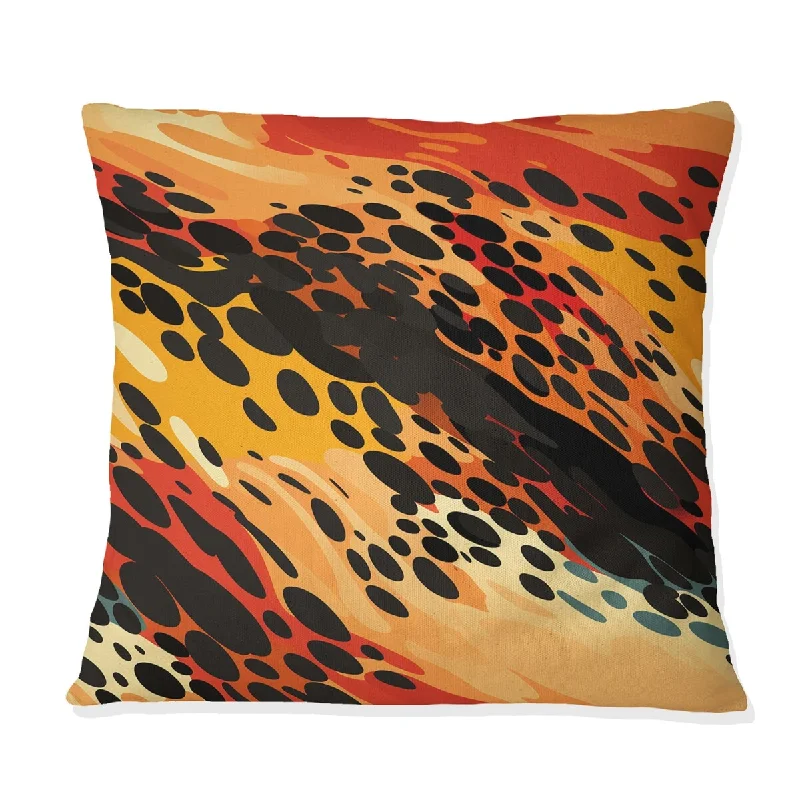 Designart "Sunset Color Cheetah Spots I" Animal Printed Throw Pillow