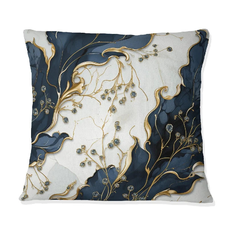 Designart "Vintage Charm Marble Pattern II" Marble Printed Throw Pillow