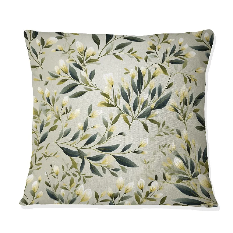 Designart "Zen Foliage V" Plants Printed Throw Pillow