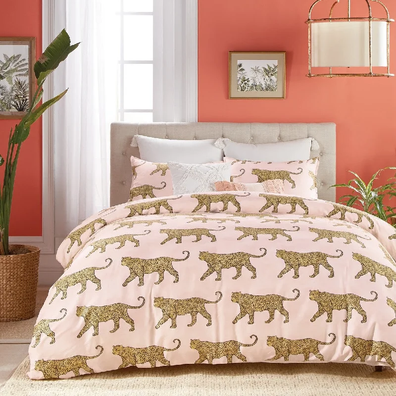 Eden Leopard Print Cotton Comforter and Sham Set