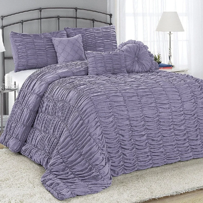 Fashion Street Adella Pleated 7-piece Comforter Set