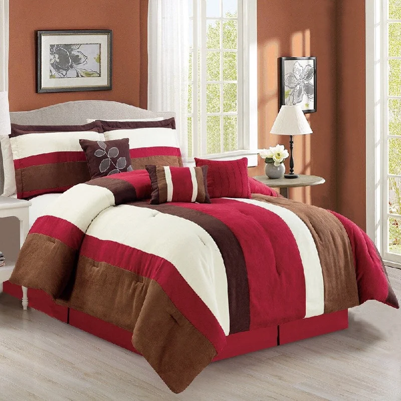 Fashion Street Macaroon Micro Suede 7-piece Comforter Set