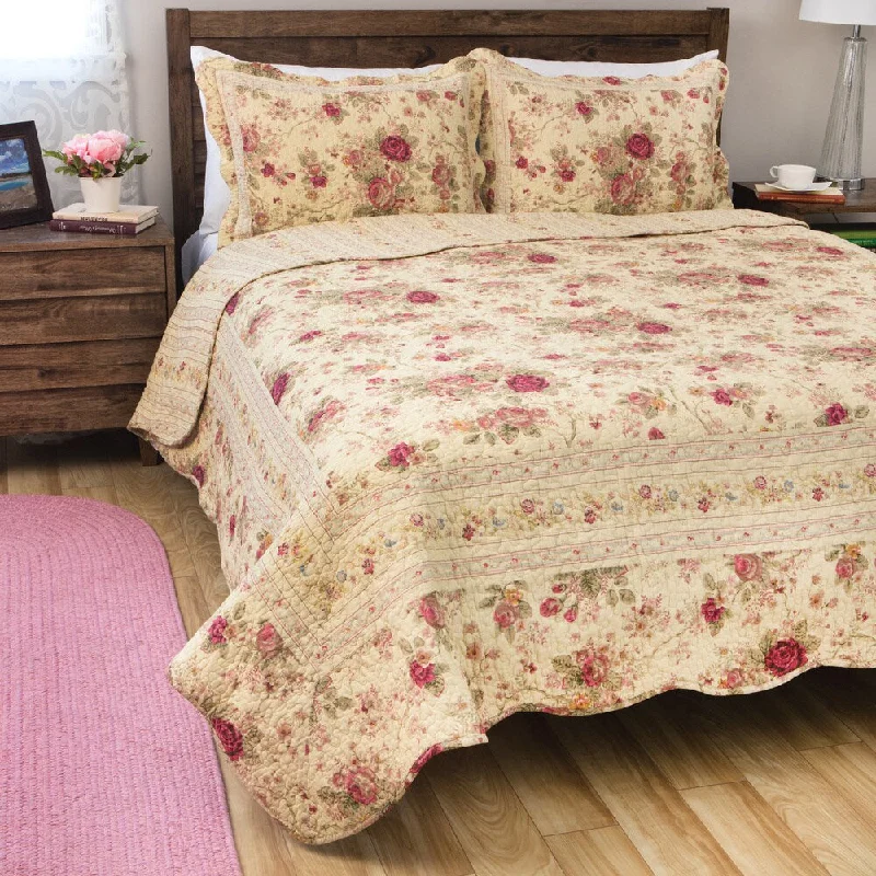 Greenland Home Fashions Antique Rose Full/ Queen-size 3-piece Quilt Set