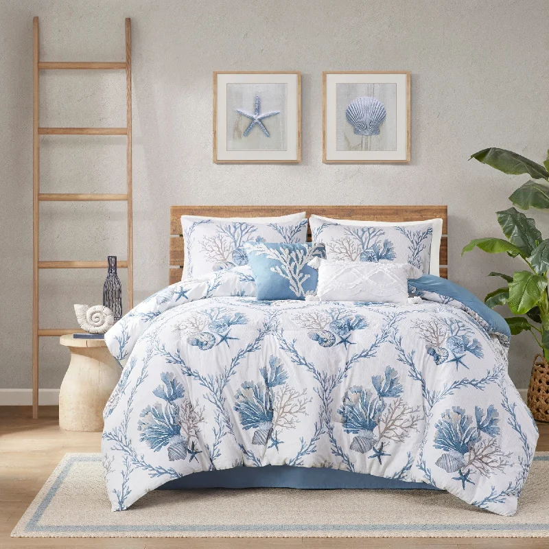 Harbor House Pismo Beach 6 Piece Oversized Cotton Comforter Set with Throw Pillows