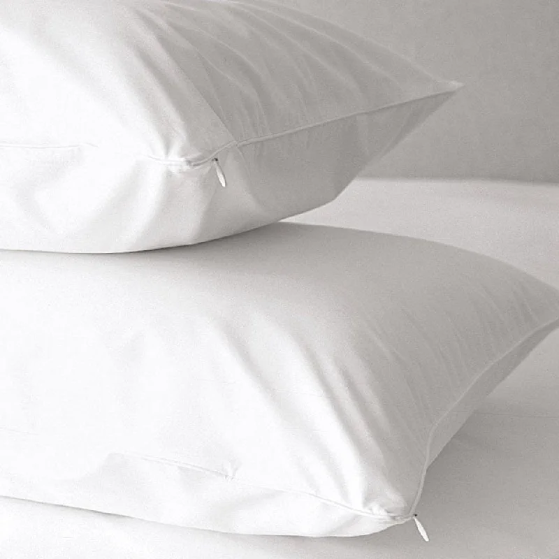 Hotel Collection 300 Thread Count Cotton Hypoallergenic White Pillow Protectors (Set of 8)