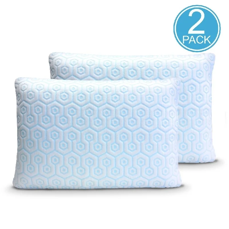 Hydrologie 2 Pack Zipper Covers for Sleeping Cool with Down Alternative Memory Foam Feather Pillows