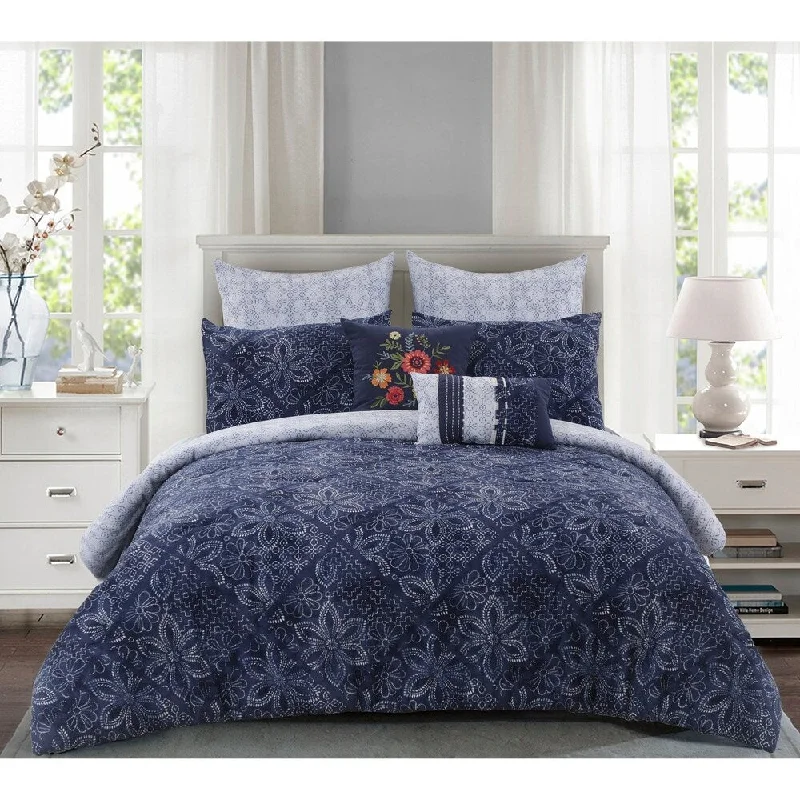 Kobe Cotton Comforter Set in Blue