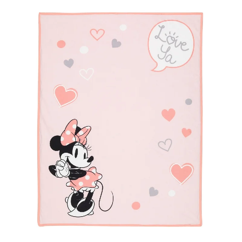 Lambs & Ivy Disney Baby MINNIE MOUSE Picture Perfect Pink Faux Shearling Baby Blanket