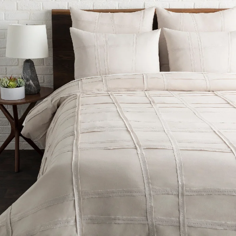 Lesleigh Light Gray Modern Duvet Cover Set