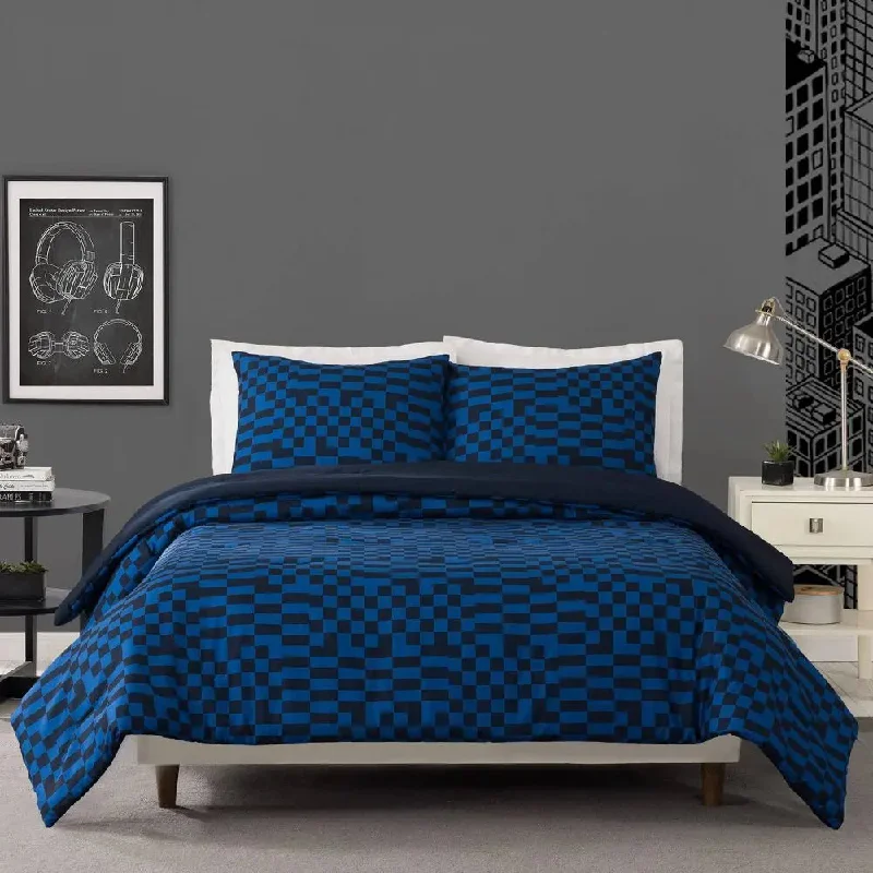 Full/Queen Teen Comforter Set Tonal Blue - Makers Collective