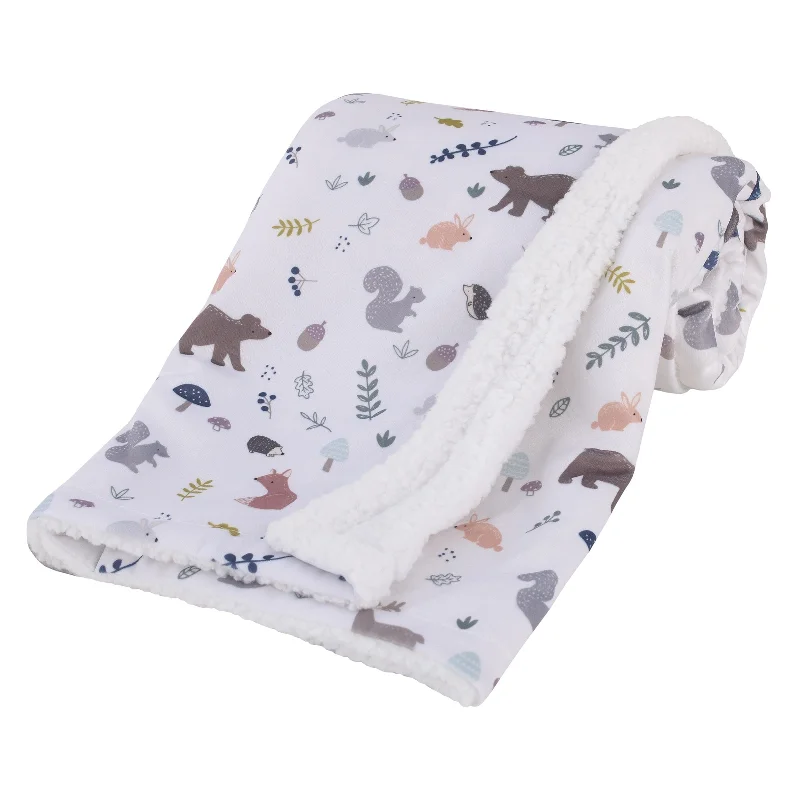 NoJo Woodland Sherpa Baby Blanket