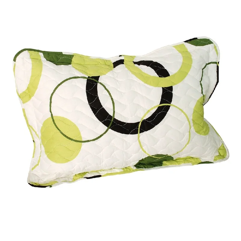 Onitiva [Green Fairy] Quilted Sham / Quilted Pillow Sham (33.8 by 24 inches) - White