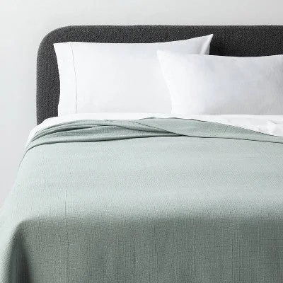 Open Box - Full/Queen Luxe Matelasse Coverlet Light Teal Green - Threshold