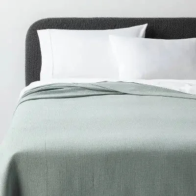 Open Box - King Luxe Matelasse Coverlet Light Teal Green - Threshold