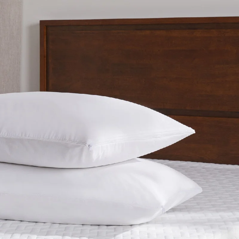 OSleep 400 Thread Count White Cotton Hypoallergenic Pillow Protector (Set of 2)