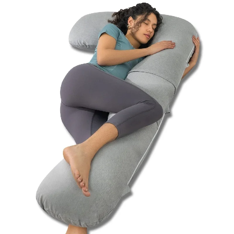 Pregnancy Pillow for Sleeping, L Shaped Body Pillow for Side Sleeping, Detachable Pregnancy Pillow with Full Body Support