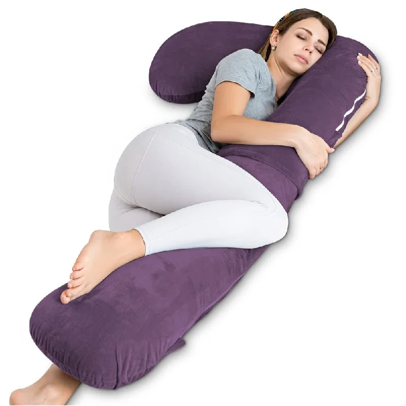 Pregnancy Pillow for Sleeping, L Shaped Body Pillow for Side Sleeping, Detachable Pregnancy Pillow with Full Body Support