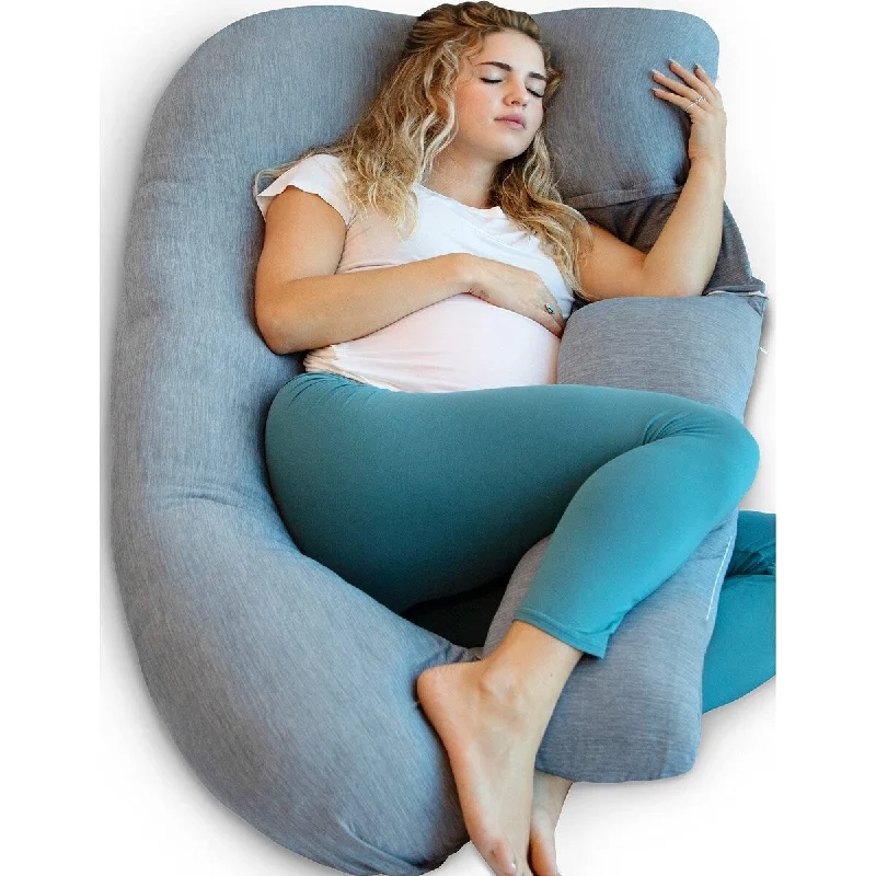 Pregnancy Pillows,U-Shape Full Body Pillow Removable Cooling Cover Dark Grey Pregnancy Pillows for Sleeping Body Pillow