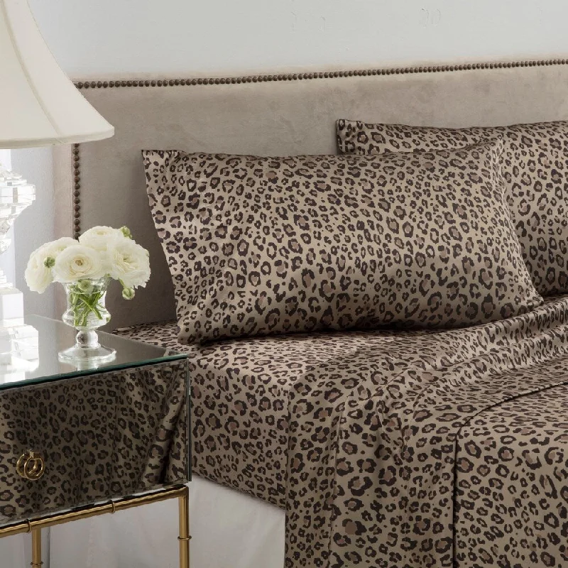 Seduction Satin Twin Leopard Sheet Set