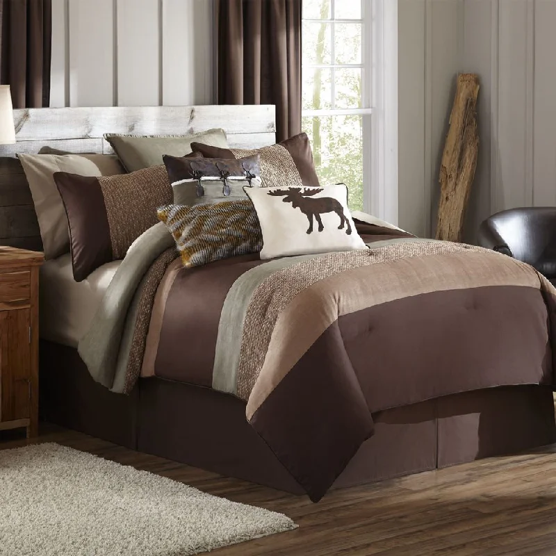 Stowe Creek Brown Green 4-piece Comforter Set