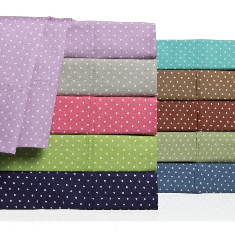 Swiss Polka-dot Colorful 300 Thread Count Cotton Sheet Set