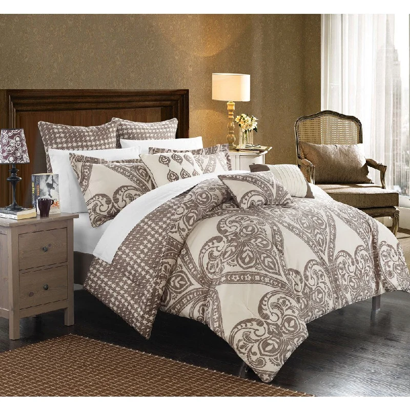 The Curated Nomad Shirley Reversible 8-piece Comforter Set, Beige