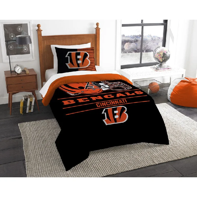 The Northwest Company NFL Cincinnati Bengals Draft Black/Orange Twin 2-piece Comforter Set