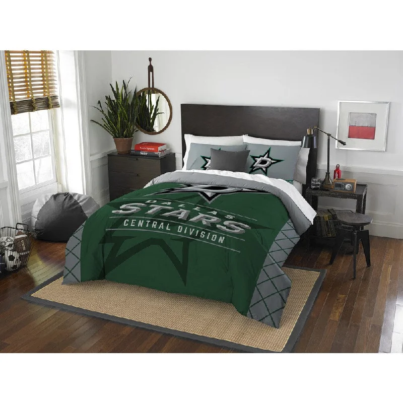 The Northwest Company NHL Dallas Stars Draft Grey and Green Full/ Queen 3-piece Comforter Set