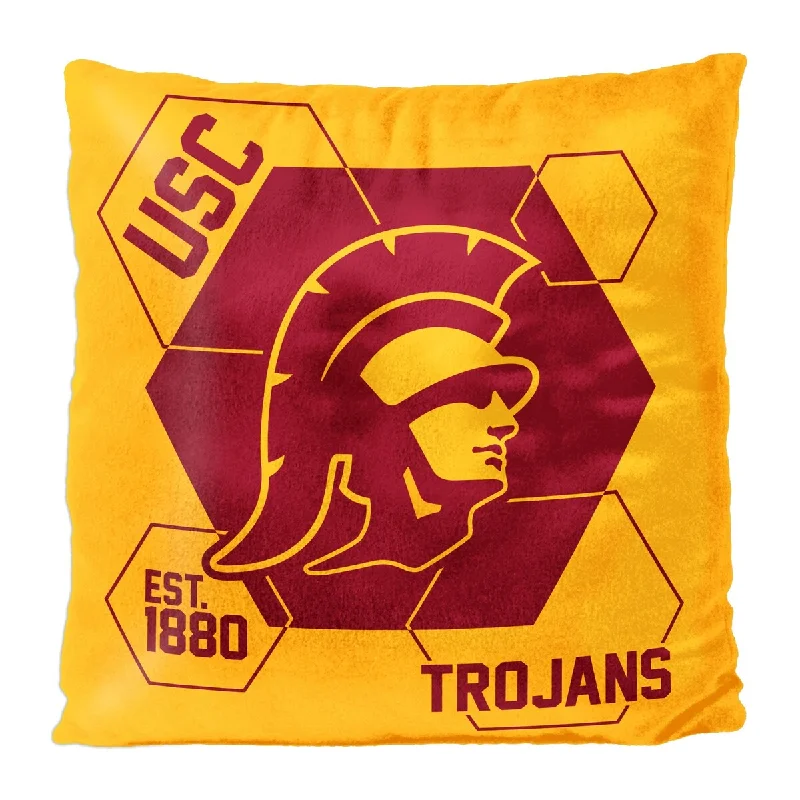 USC OFFICIAL NHL "Connector" Double Sided Velvet Pillow; 16" x 16" - White