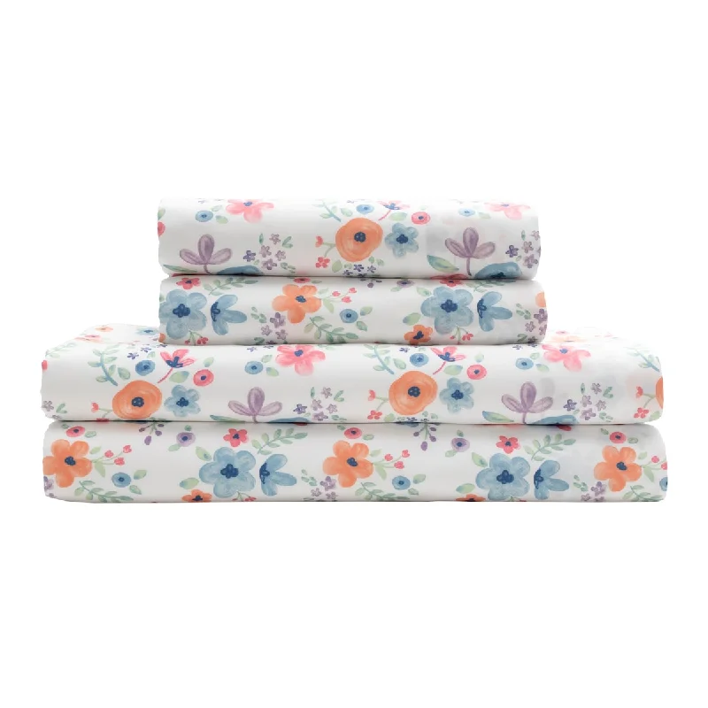 Watercolor Floral Print Sheet Set