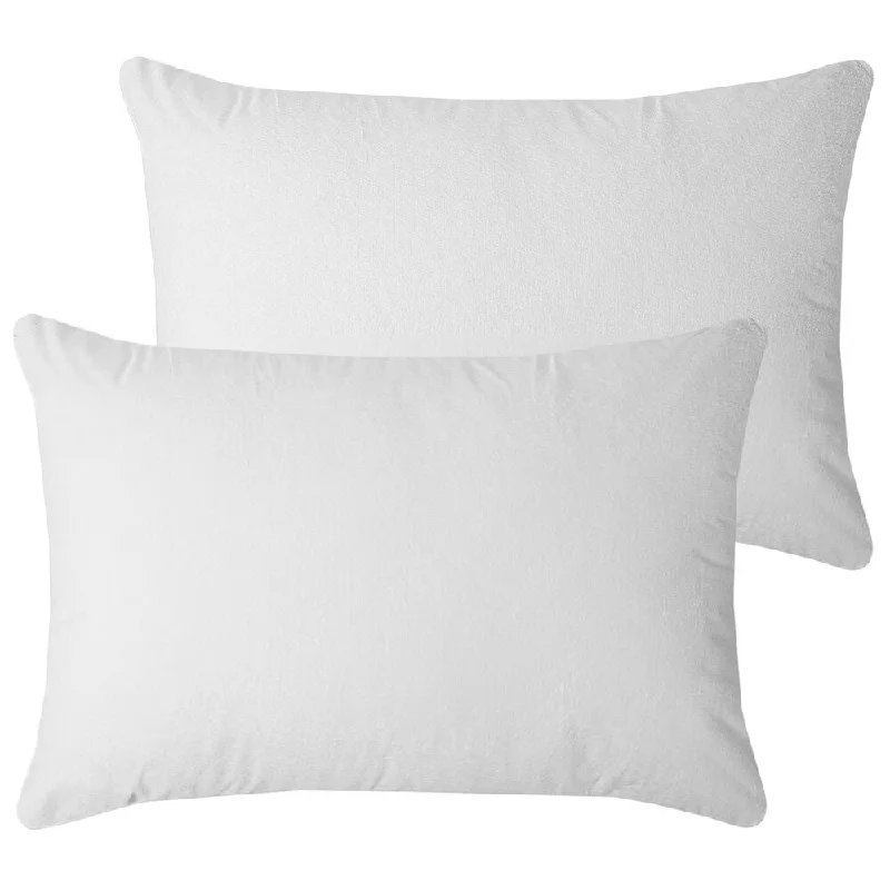 Waterproof Cotton Terry Zippered Pillow Protector Pair