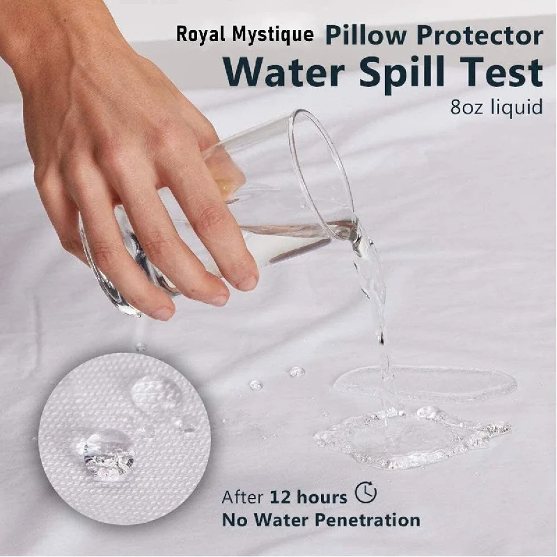 Waterproof Pillow Protector, Pillowcase with Zipper-Pillow Cover Vinyl