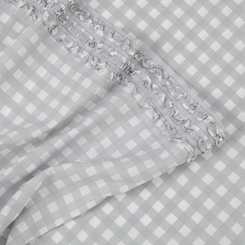 WestPoint Home Cammy Gingham Grey Sheet Set