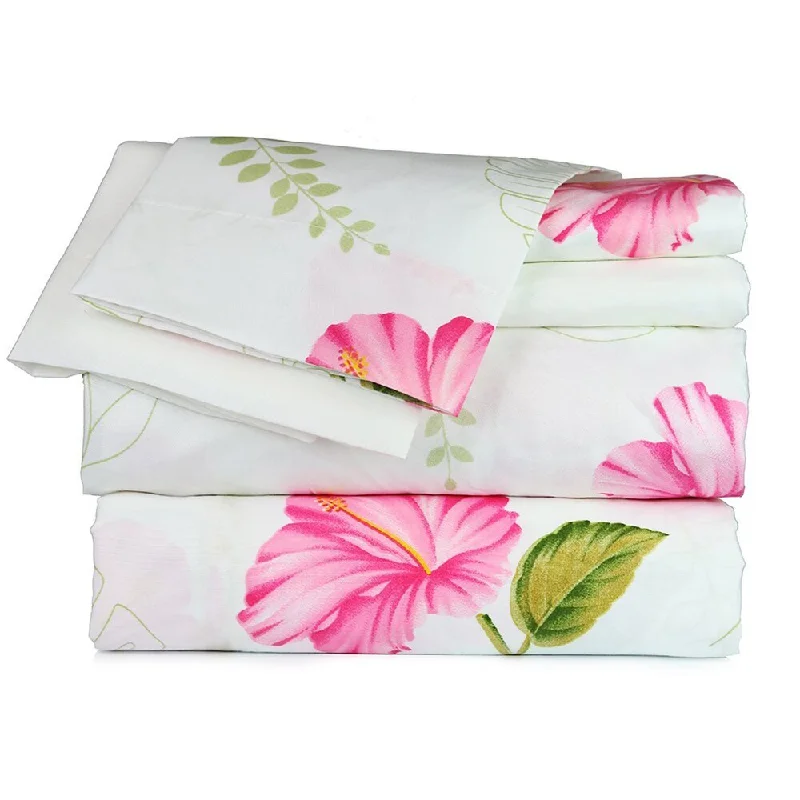 White Floral Sheet Set