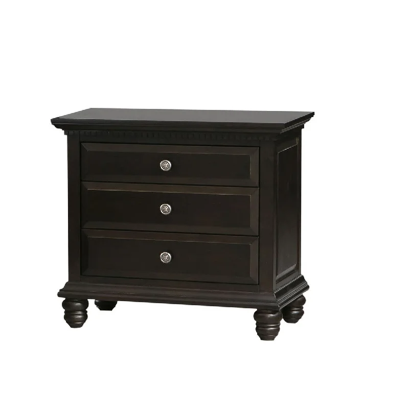 Abbyson Lucia Solid Wood 3-Drawer Nightstand