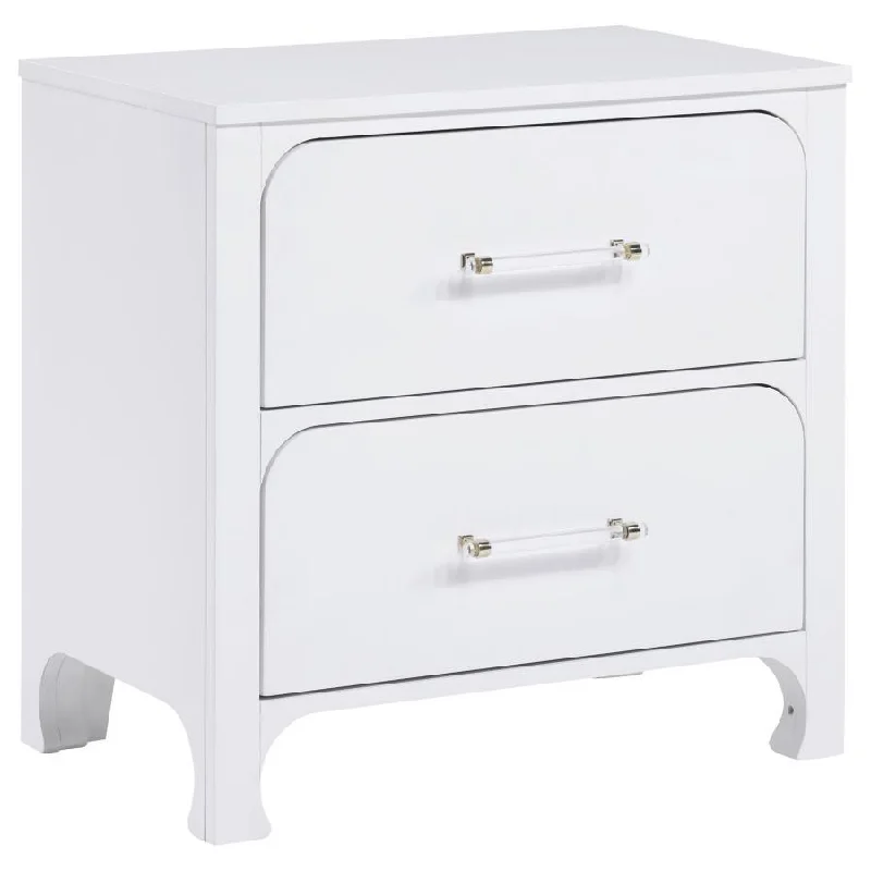 Anastasia - 2-Drawer Nightstand - Pearl White