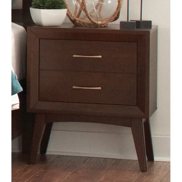 Carrington Mid-century Modern 2-drawer Nightstand