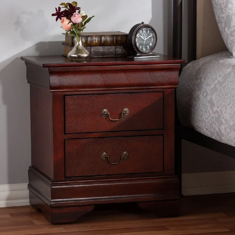 Contemporary Espresso Brown 3-Drawer Nightstand by Baxton Studio