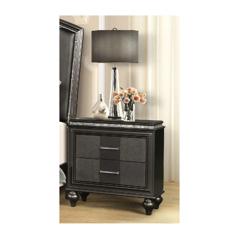 Contemporary Solid wood Nightstand with Front & back dovetail drawers