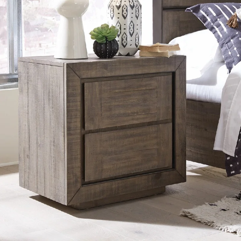 Granada Hills Contemporary Pebblestone Drawer Nightstand