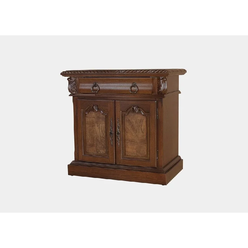 LYKE Home Jules Cherry 1-drawer, 2-door Nightstand