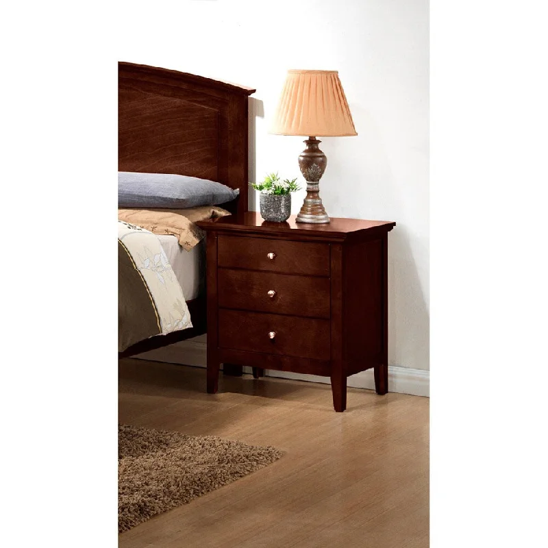 LYKE Home Whitney Brown 3-drawer Night Stand