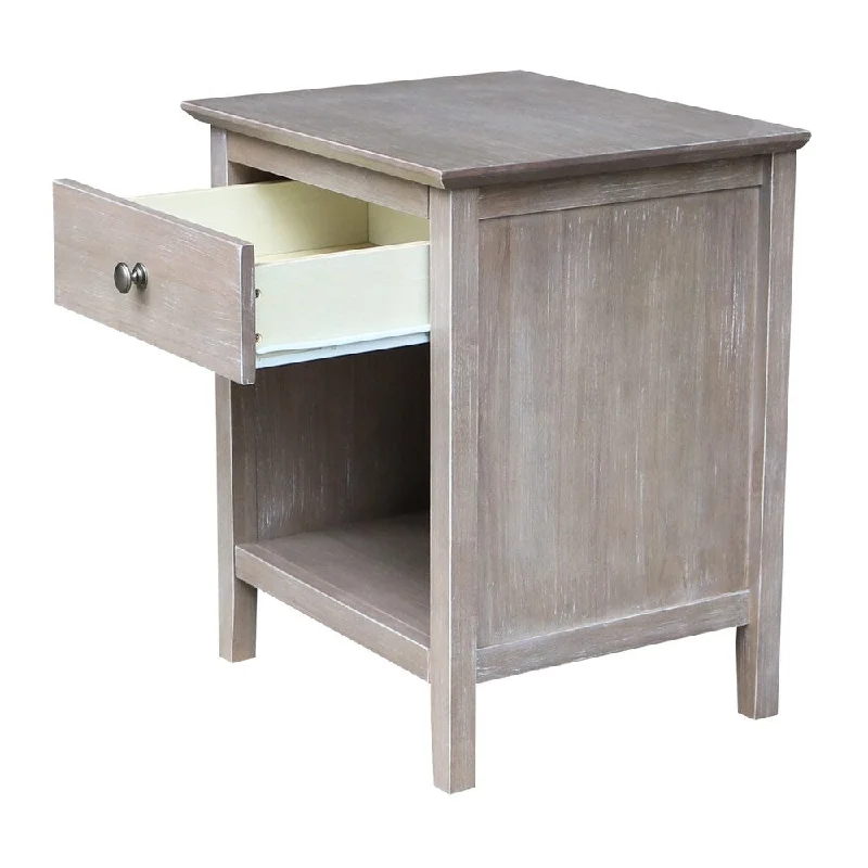 Nightstand with 1 Drawer - Washed Gray Taupe