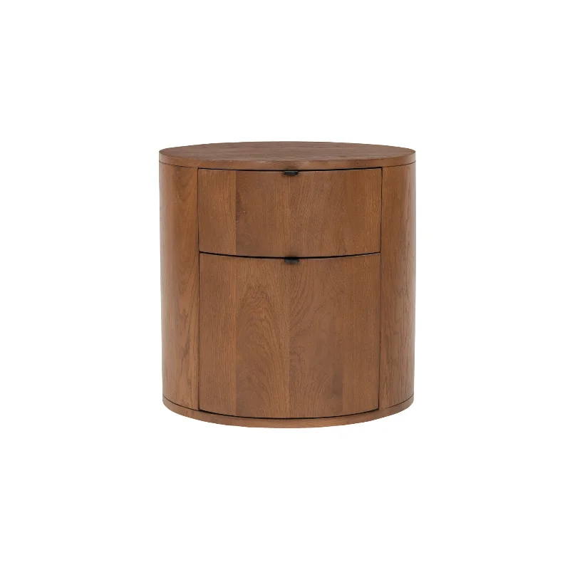 Niko Two Drawer Nightstand - Dark Oak