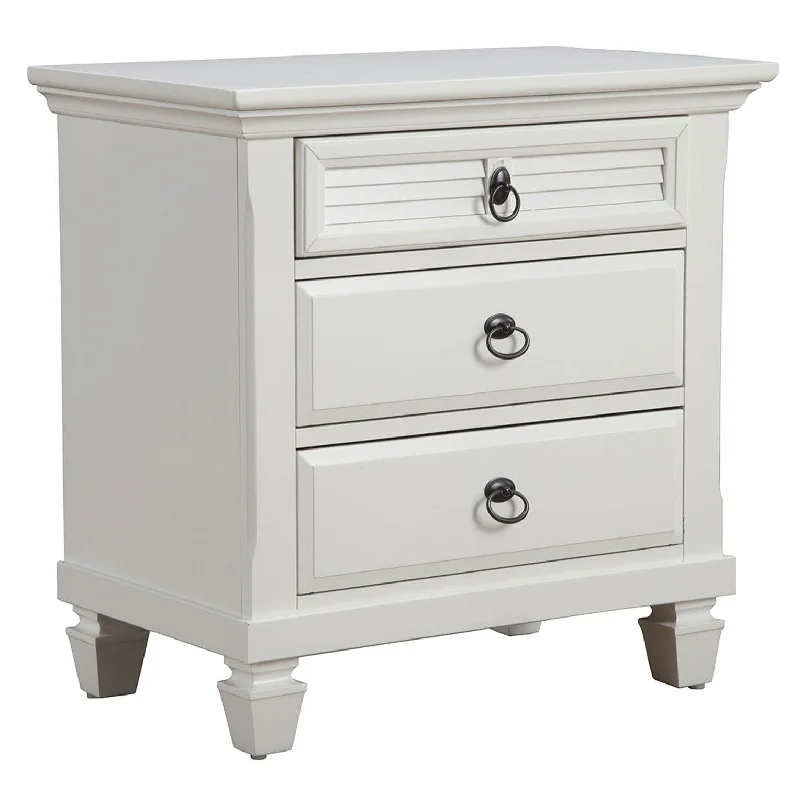 Plantation 3 Drawer Nightstand - White