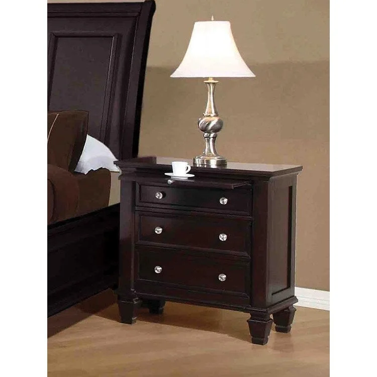 Sandy Beach 3-drawer Nightstand Cappuccino